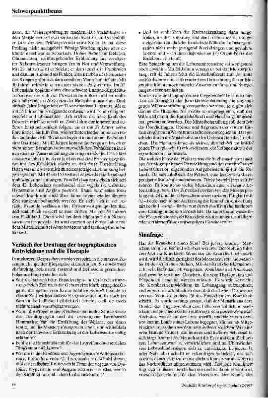 Vorschauseite 3: Die Krankenbiographie in der anthroposophischen Medizin