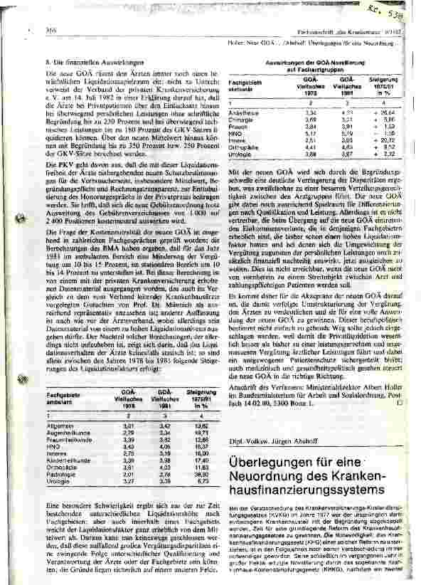 Vorschauseite 1: Überlegungen für eine Neuordnung des Krankenhausfinanzierungssystems
