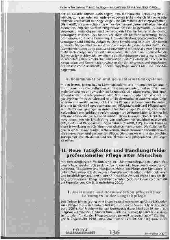 Vorschauseite 4: Zukunft der Pflege - der soziale Wandel und neue Tätigkeitsfelder in der professionellen Pflege alter Menschen