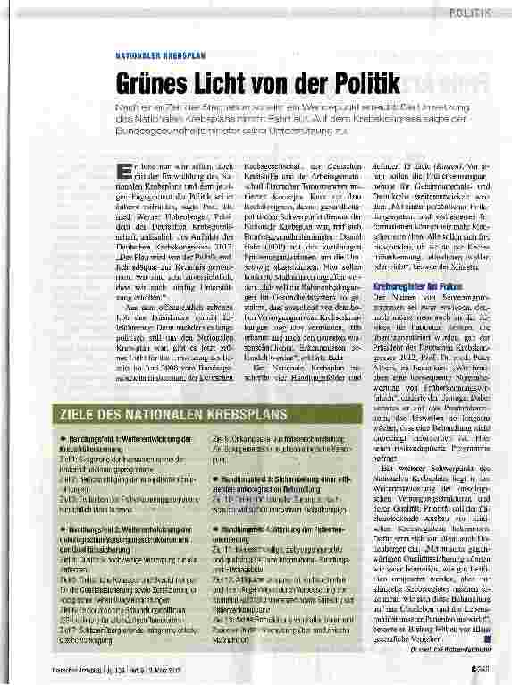 Vorschauseite 1: Grünes Licht von der Politik
