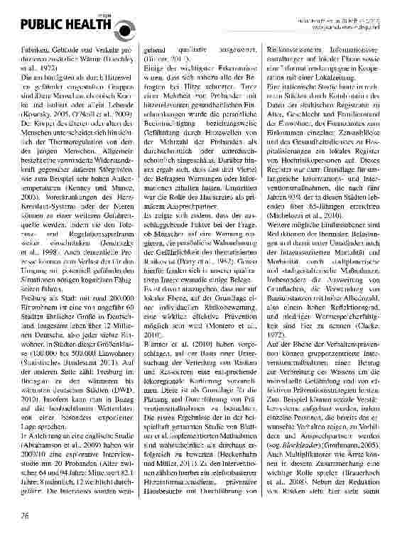 Vorschauseite 2: Gefährdung älterer Menschen durch Hitzewellen in exponierten Städten