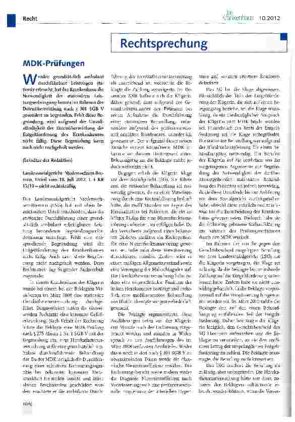 Vorschauseite 1: MDK-Prüfungen