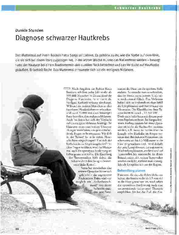 Vorschauseite 1: Diagnose schwarzer Hautkrebs