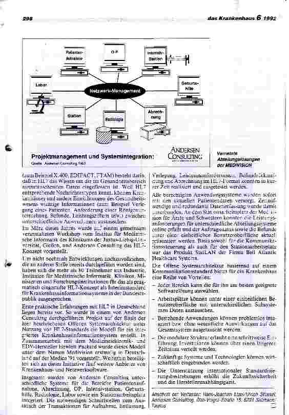 Vorschauseite 3: MEDIVISION - Darstellung einer EDV-Krankenhauslösung auf der Basis einer Offenen Systemarchitektur