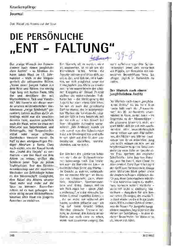 Vorschauseite 1: Die persönliche ent-Faltung Dem Rätsel des Alterns auf der Spur