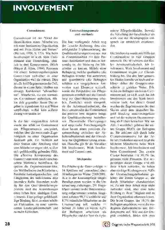 Vorschauseite 2: Involvement - Commitment: Bedeutend für den Qualitätssicherungsprozess?