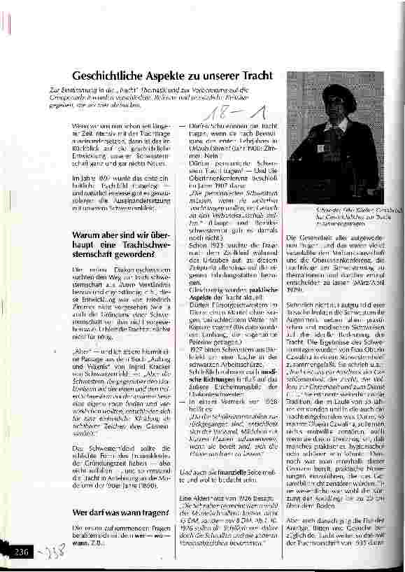 Vorschauseite 1: Geschichtliche Aspekte zu unserer Tracht