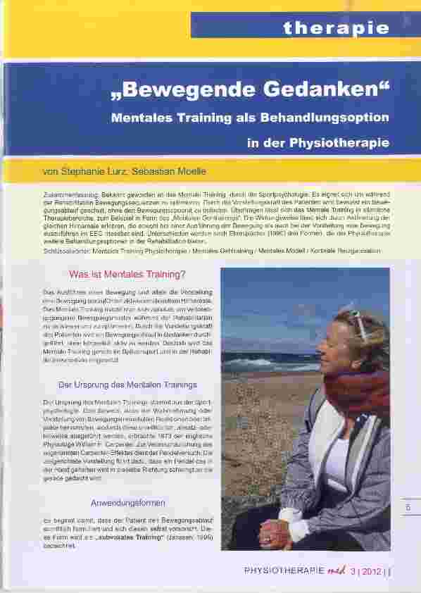 Vorschauseite 1: „Bewegende Gedanken Mentales Training als Behandlungsoption in der Physiotherapie