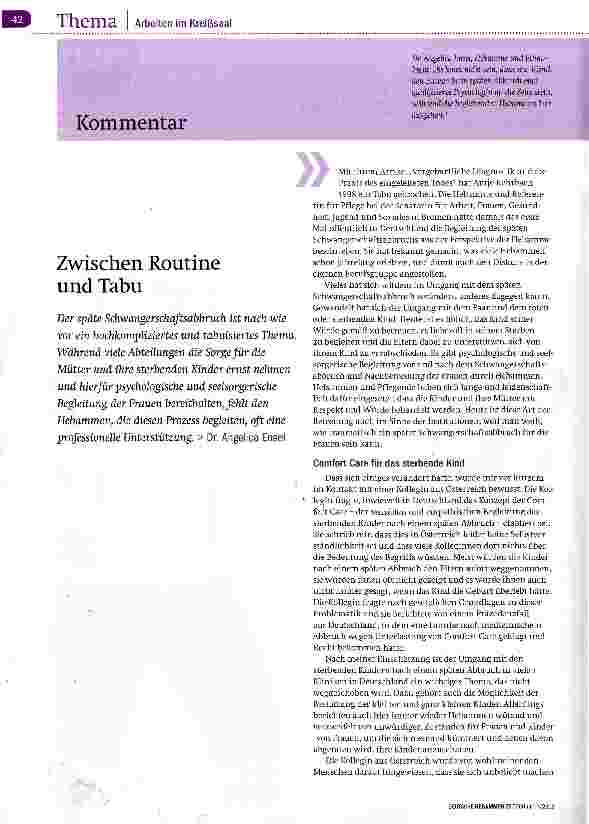 Vorschauseite 1: Zwischen Routine und Tabu