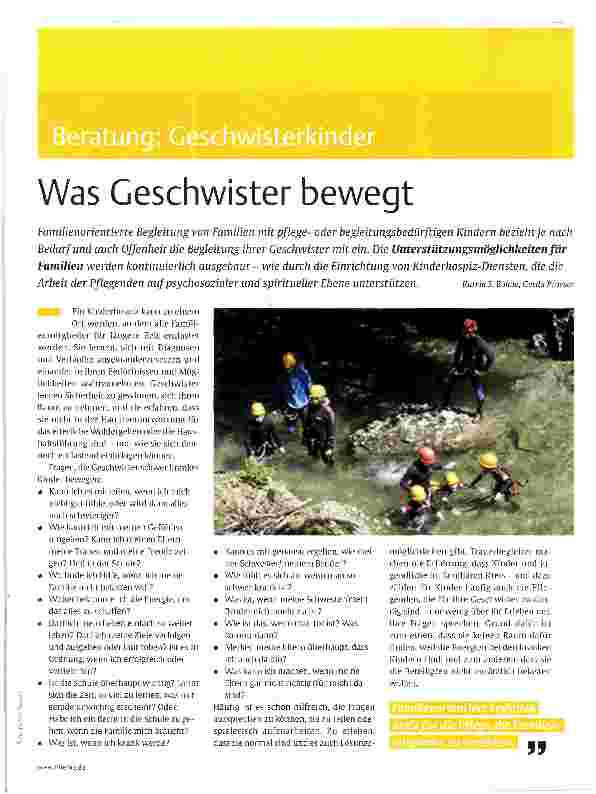 Vorschauseite 1: Was Geschwister bewegt