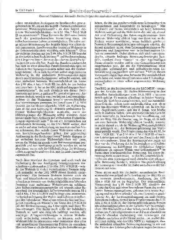 Vorschauseite 3: »My home is my cast-le« - Aktuelle Rechtsfragen der ambulanten Eingliederungshilfe zum Wohnen für behinderte Menschen nach dem SGB XII