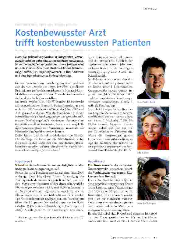 Vorschauseite 1: Kostenbewusster Arzt trifft kostenbewussten Patienten