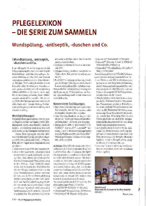 Vorschauseite 1: PFLEGELEXIKON -DIE SERIE ZUM SAMMELN Wundspülung, -antiseptik, -duschen und Co