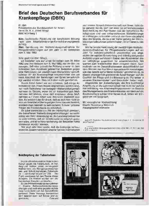 Vorschauseite 1: Brief des DBFK an den Präsidenten der Bundesanstalt für Arbeit