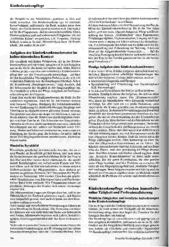 Vorschauseite 2: Kinderkrankenpflege zwischen Professionalisierung und weiblicher Sozialisation