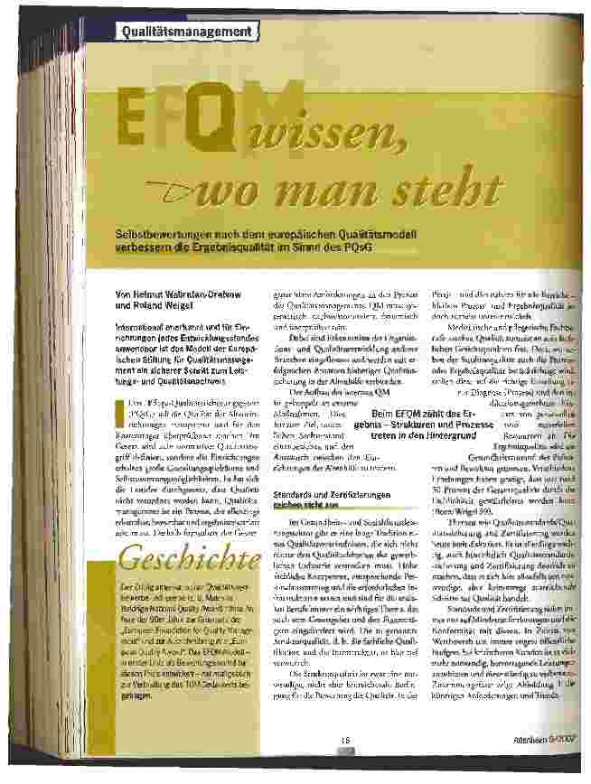 Vorschauseite 1: EFQM wissen, wo man steht