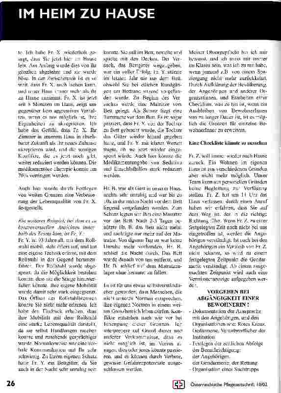 Vorschauseite 4: Das Recht auf Autonomie des Bewohners im Widerspruch zur Obsorgepflicht der Pflegeperson