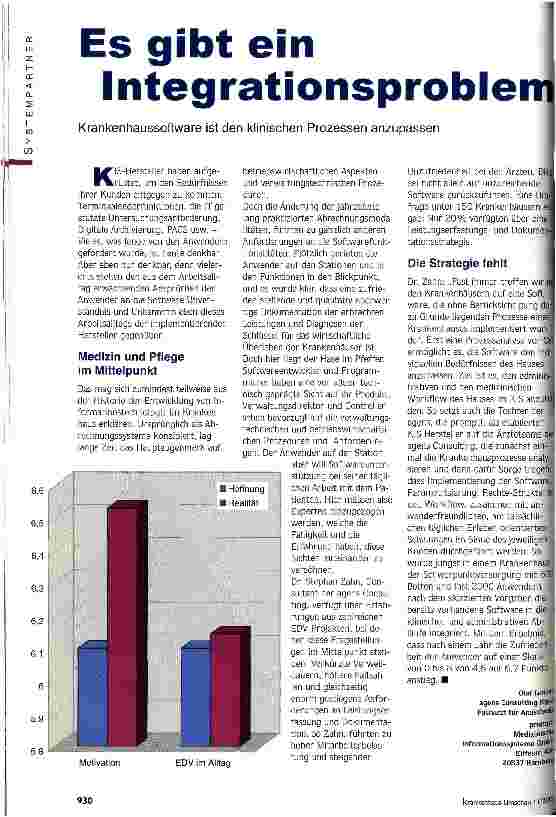 Vorschauseite 1: Es gibt ein Integrationsproblem Krankenhaussoftware ist den klinischen Prozessen anzupassen