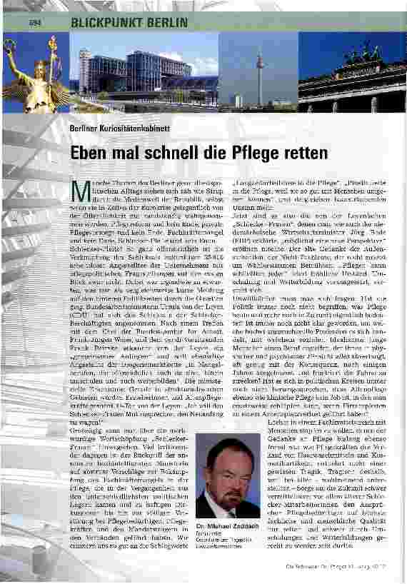 Vorschauseite 1: Berliner Kuriositätenkabinett Eben mal schnell die Pflege retten