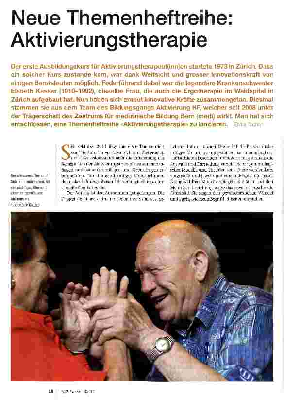 Vorschauseite 1: Neue Themenheftreihe: Aktivierungstherapie