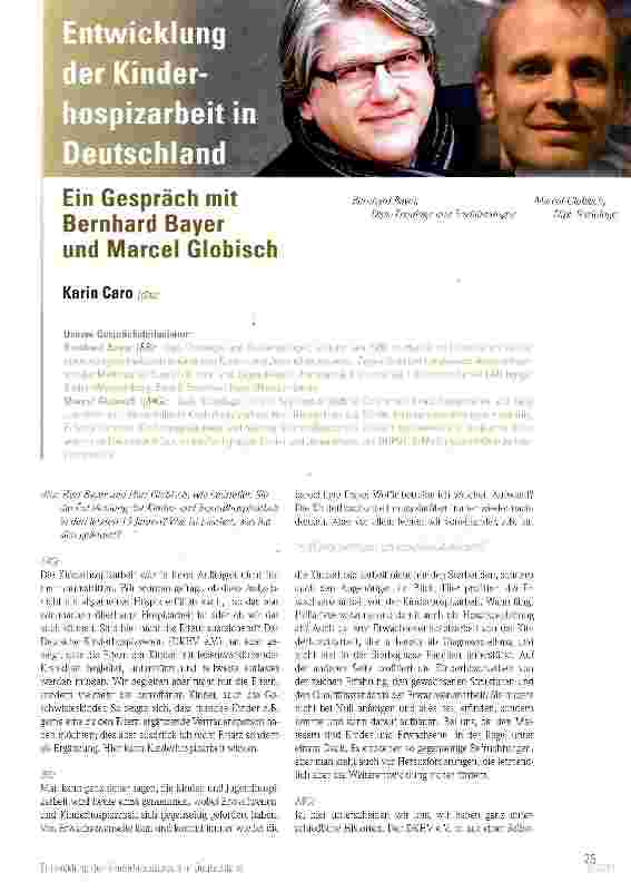 Vorschauseite 1: Ein Gespräch mit Bernhard Bayer und Marcel Globisch