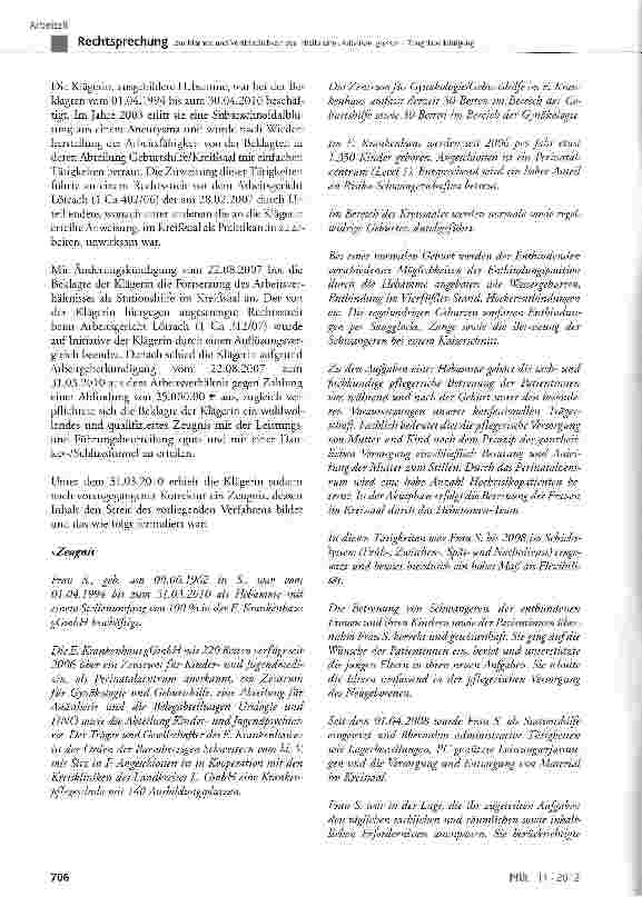Vorschauseite 3: Zur Klarheit und Verständlichkeit des Inhalts eines Arbeitszeugnisses - Zeugnisberichtigung