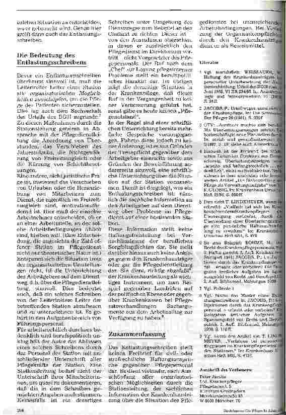 Vorschauseite 3: Das Entlastungsschreiben