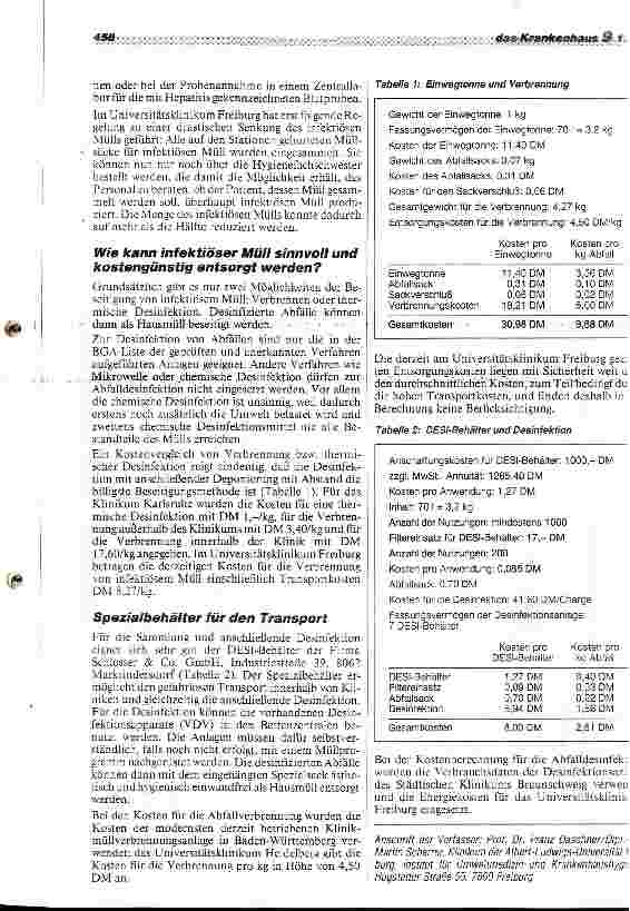 Vorschauseite 2: Ein kostengünstiges System zur Sammlung und Entsorgung von infektiösem Müll