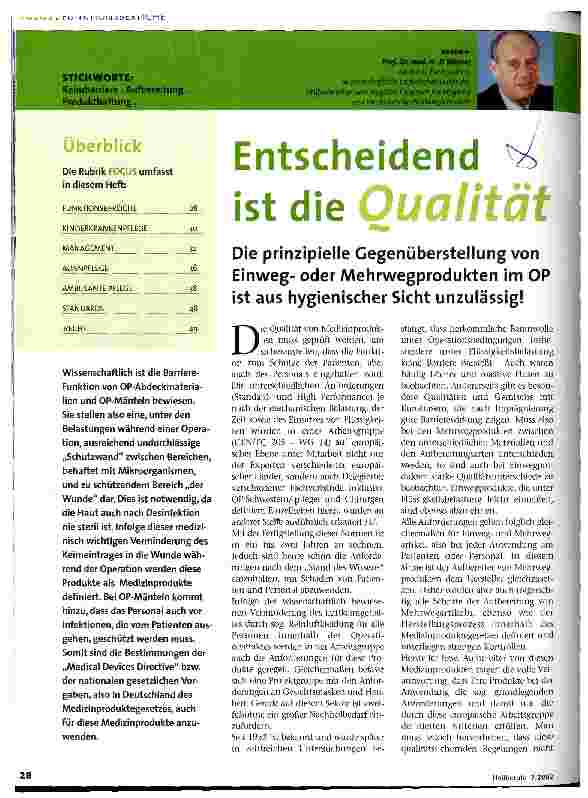 Vorschauseite 1: Entscheidend ist die Qualität
