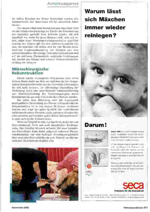 Vorschauseite 3: DIE KINDLICHE Armplexusparese URSACHEN UND BEHANDLUNG