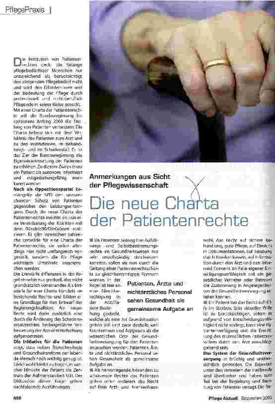 Vorschauseite 1: Die neue Charta der Patientenrechte