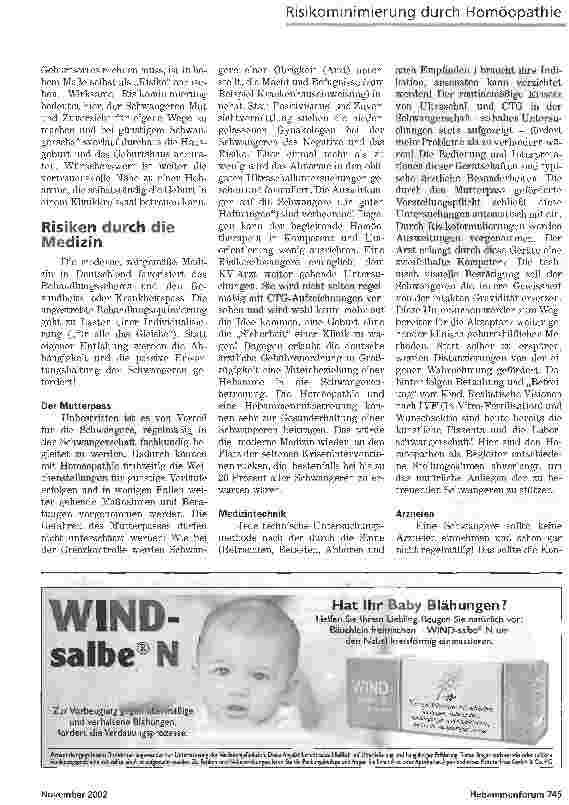 Vorschauseite 3: Risikominimierung durch Homöopathie