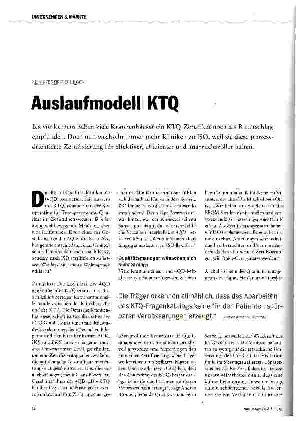 Vorschauseite 1: Auslaufmodell KTQ