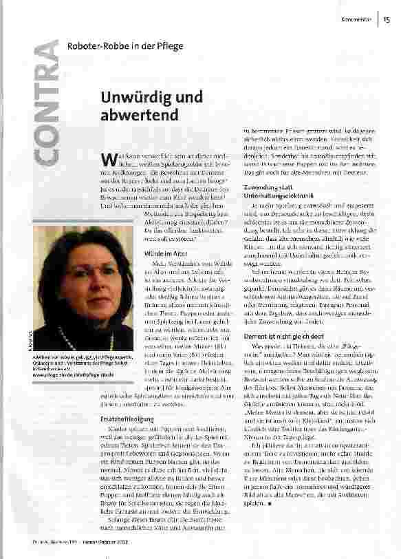 Vorschauseite 2: Roboter-Robbe in der Pflege