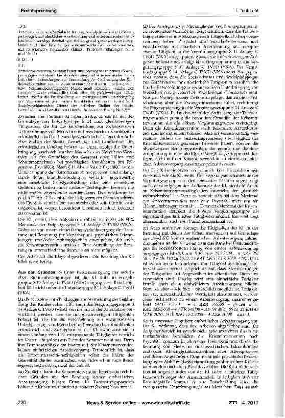Vorschauseite 2: Eingruppierung in Entgeltgruppe S 14 (VKA) -sozialpsychiatrischer Dienst TVöD Anlage C (VKA)