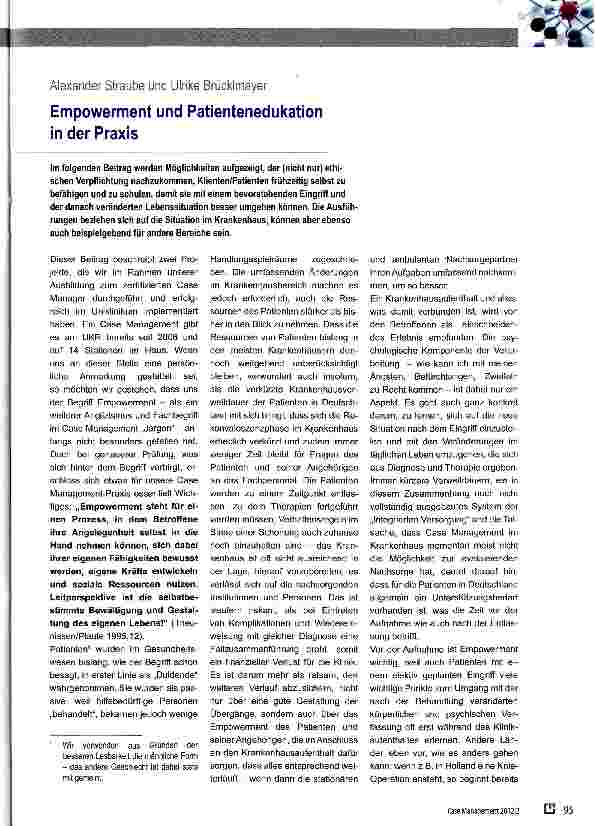 Vorschauseite 1: Empowerment und Patientenedukation in der Praxis
