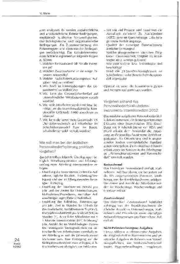 Vorschauseite 2: Personalbedarf Intensivmedizin - mal prkatisch