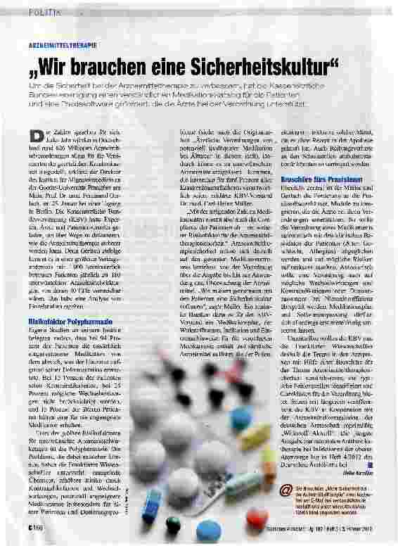 Vorschauseite 1: „Wir brauchen eine Sicherheitskultur