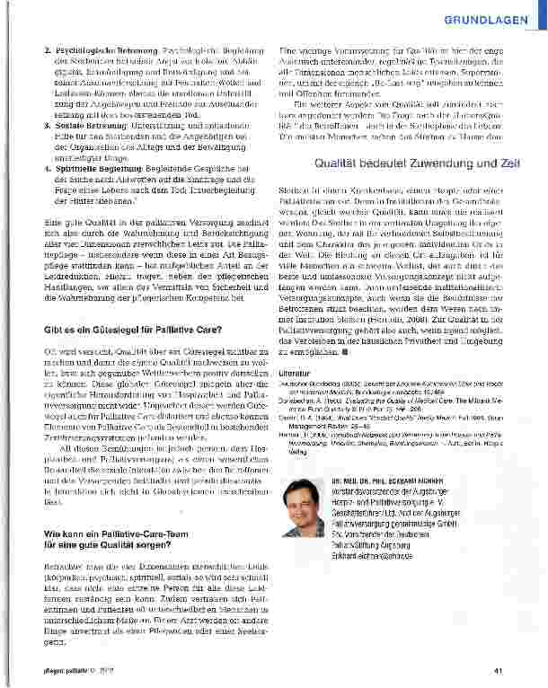 Vorschauseite 3: Qualität in der palliativen Versorgung