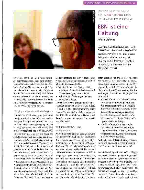 Vorschauseite 1: EBN ist eine Haltung