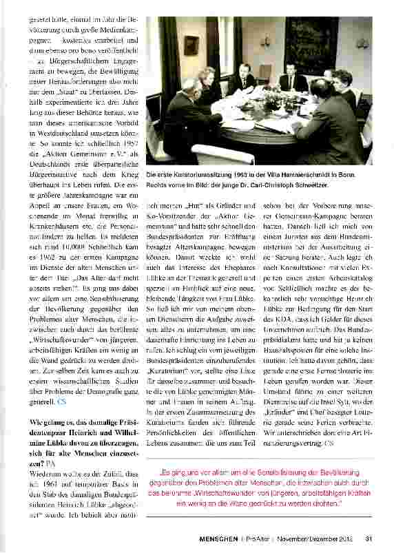Vorschauseite 2: „Ich bleibe bei aller Skepsis ein realistischer Optimist Interview mit dem KDA-Gründungspaten Prof. Dr. Carl-Christoph Schweitzer