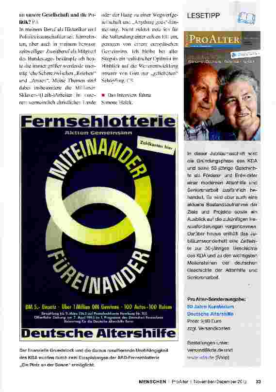 Vorschauseite 4: „Ich bleibe bei aller Skepsis ein realistischer Optimist Interview mit dem KDA-Gründungspaten Prof. Dr. Carl-Christoph Schweitzer