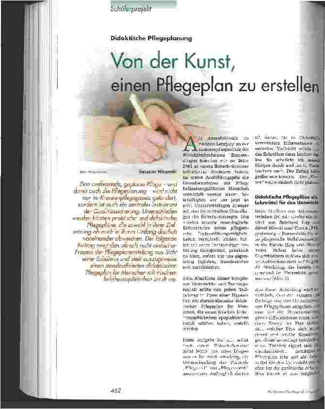 Vorschauseite 1: Von der Kunst, einen Pflegeplan zu erstellen