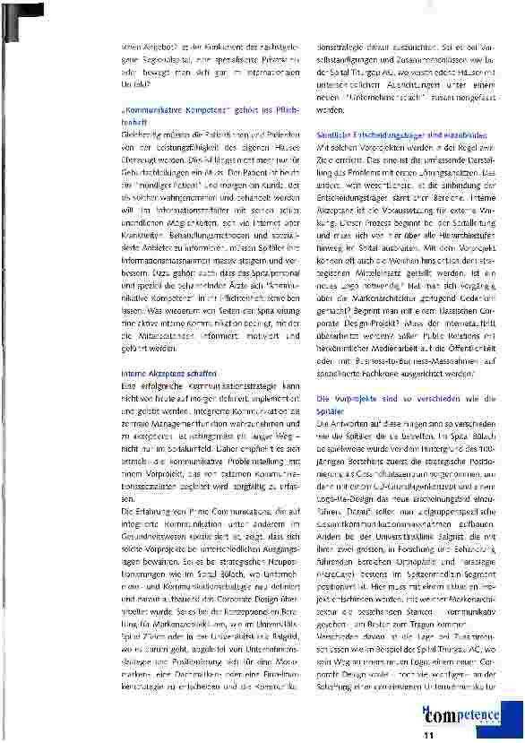 Vorschauseite 2: Integrierter Ansatz für erfolgreiche Spitalkommunikation