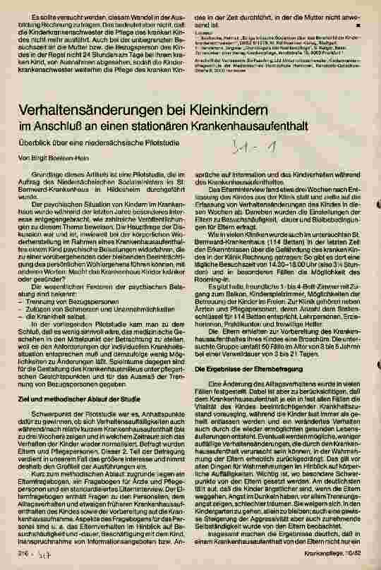 Vorschauseite 3: Neue Aspekte in der Kinderkrankenpflege-Ausbildung Vom Mutterersatz zur Beraterin der Eltern