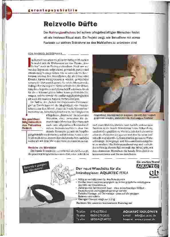 Vorschauseite 1: Gerontopsychiatrie: Reizvolle Düfte