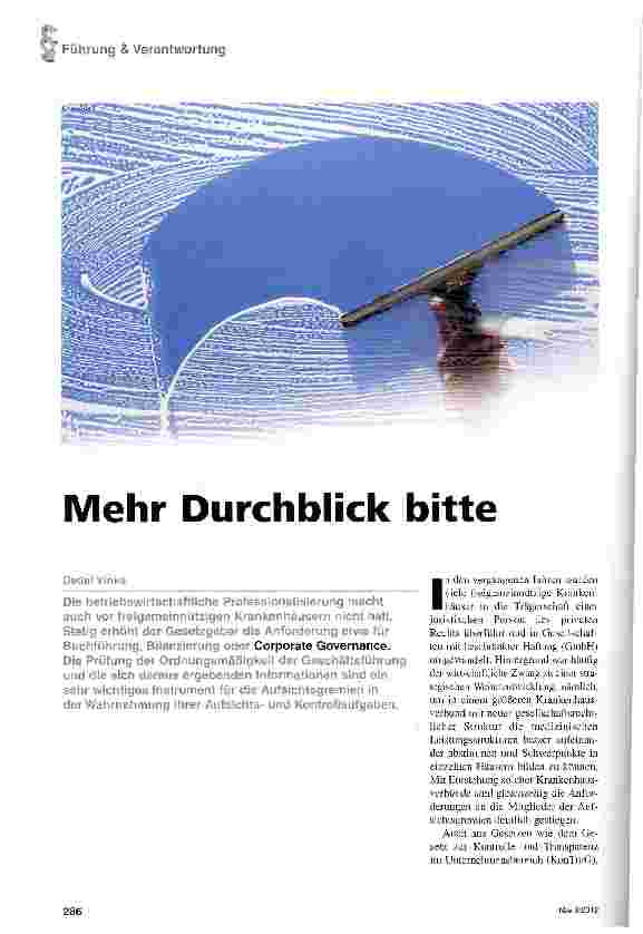 Vorschauseite 1: Mehr Durchblick bitte