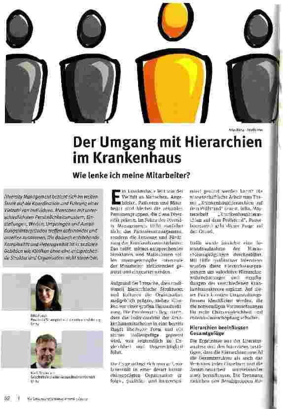 Vorschauseite 1: Der Umgang mit Hierarchien im Krankenhaus