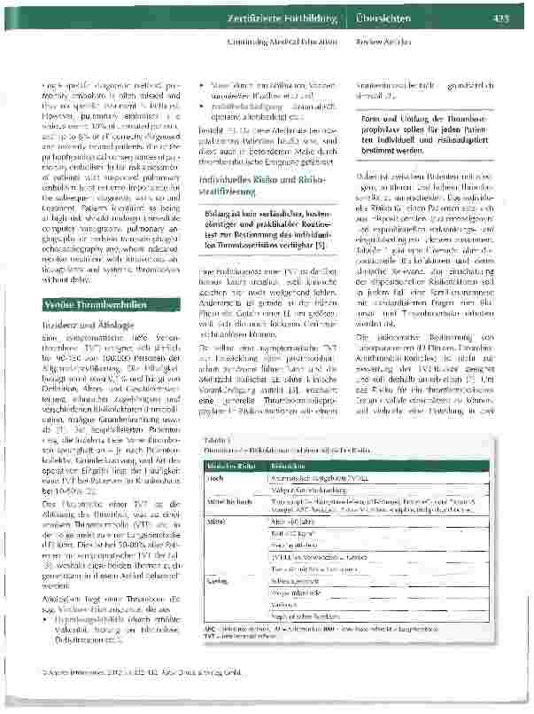 Vorschauseite 2: Thromboseprophylaxe und Lungenembolie