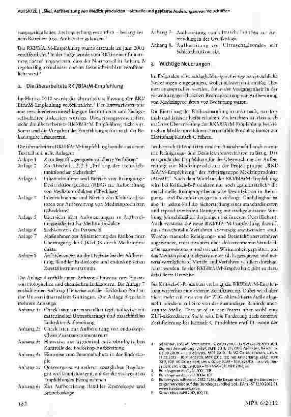 Vorschauseite 2: Aufbereitung von Medizinprodukten - aktuelle und geplante Änderungen von Vorschriften